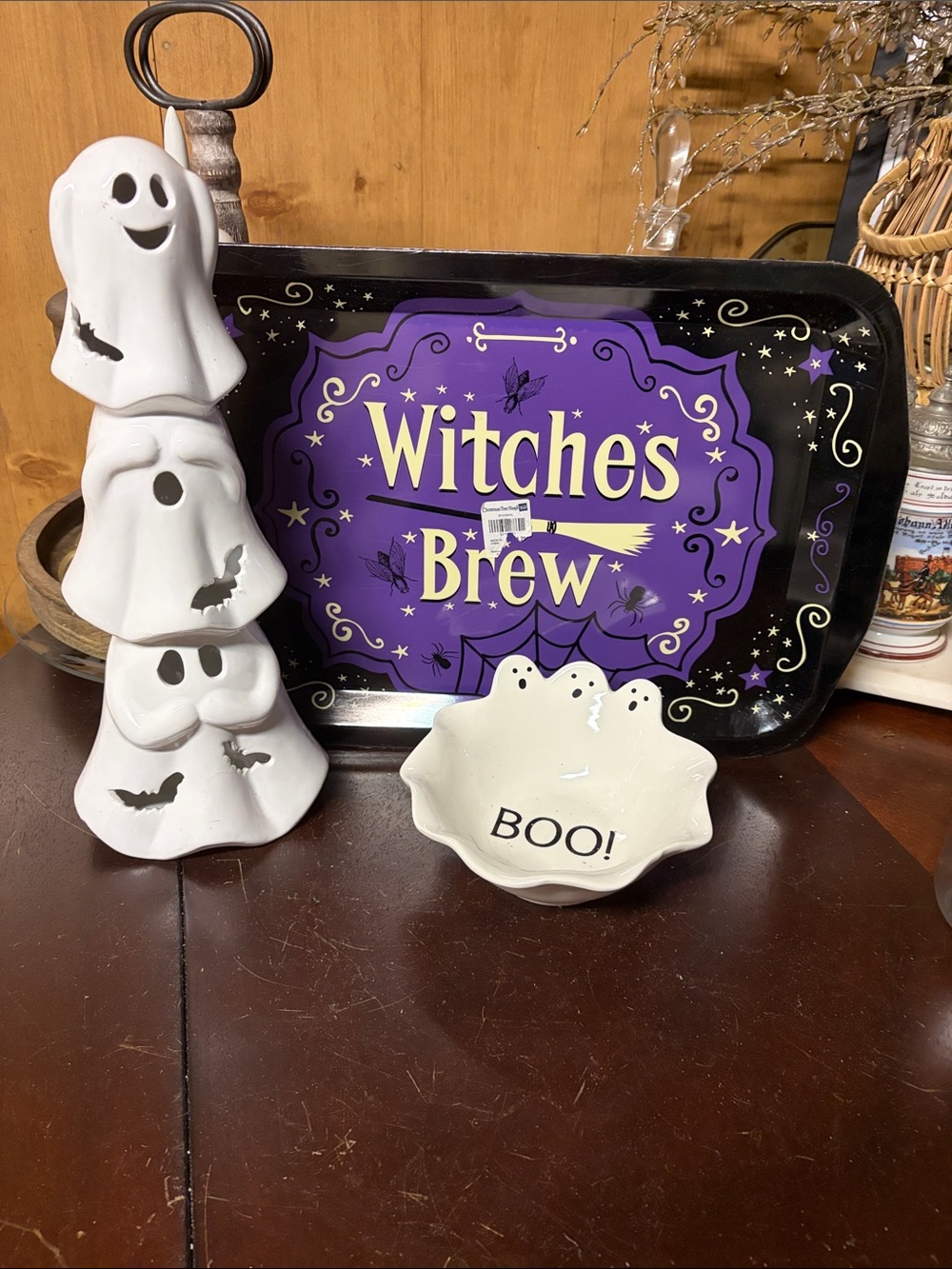 Witches Brew Halloween Decorative Tray – Purple/Black